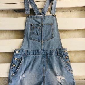 Denim jean overall romper